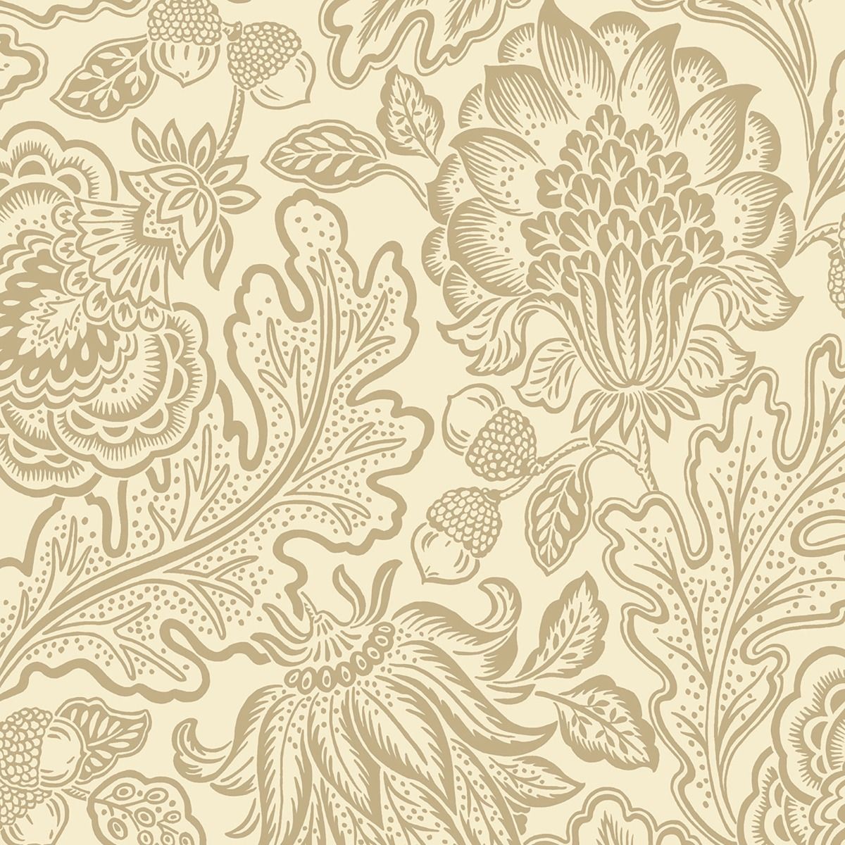 1111 - Fernhurst Floral Trail Wallpaper - Beige - Belgravia