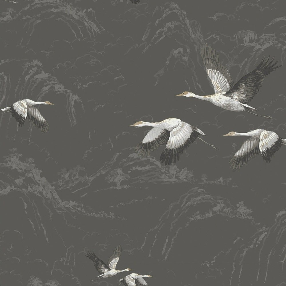 113393 - Animalia Wallpaper - Dark Steel - Laura Ashley