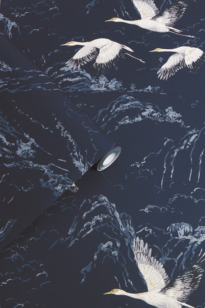 114894 - Animalia Wallpaper - Midnight - Laura Ashley