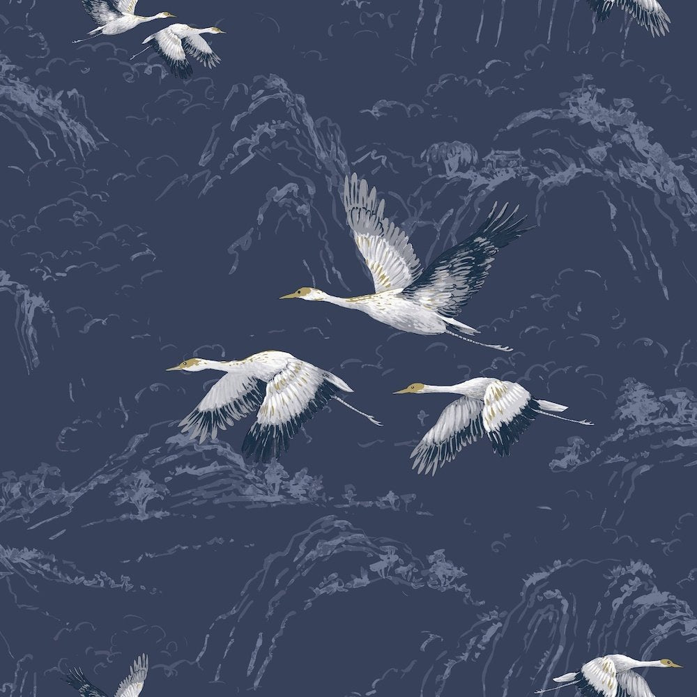 114894 - Animalia Wallpaper - Midnight - Laura Ashley