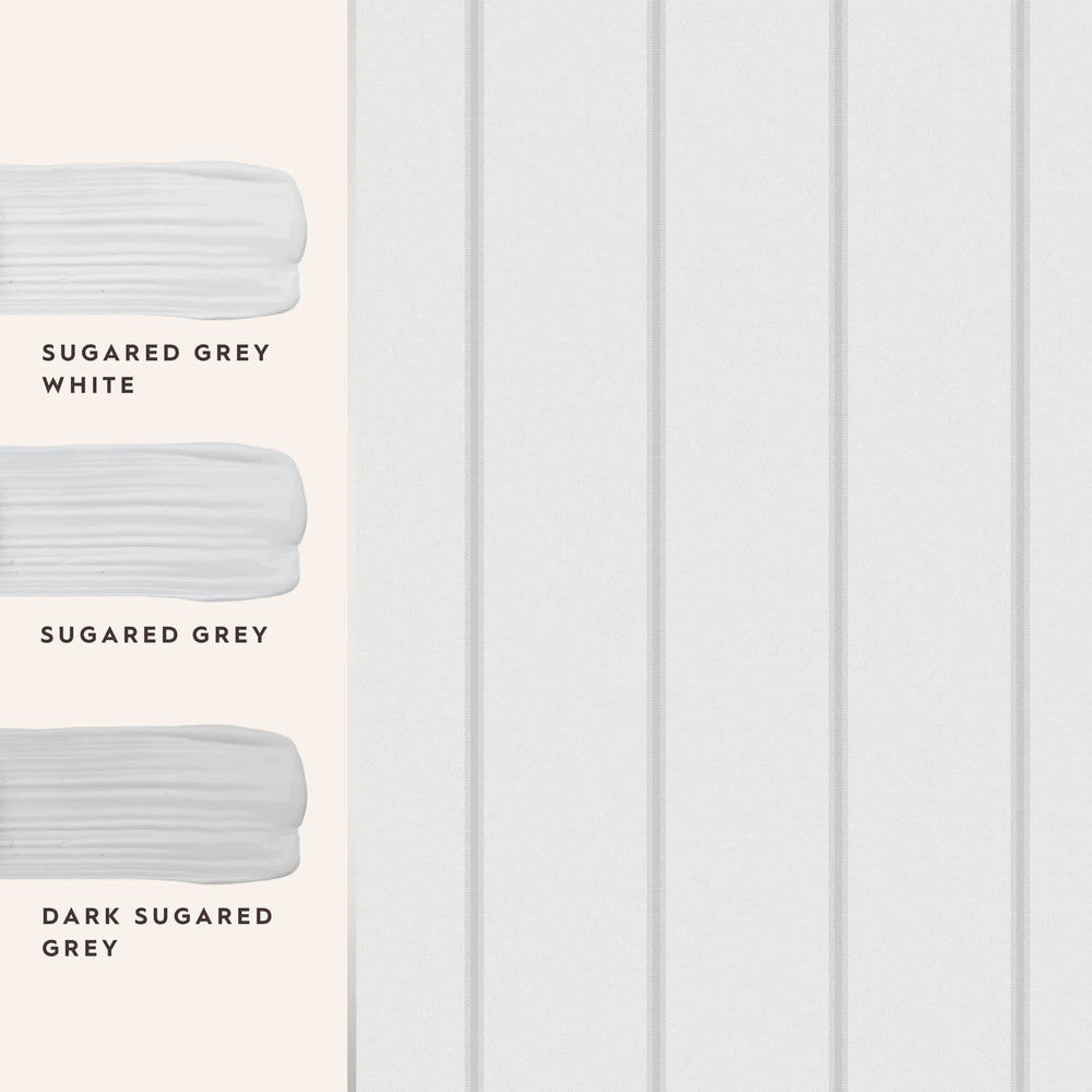 118492 - Saltram Stripe Wallpaper - Sugared Grey - Laura Ashley