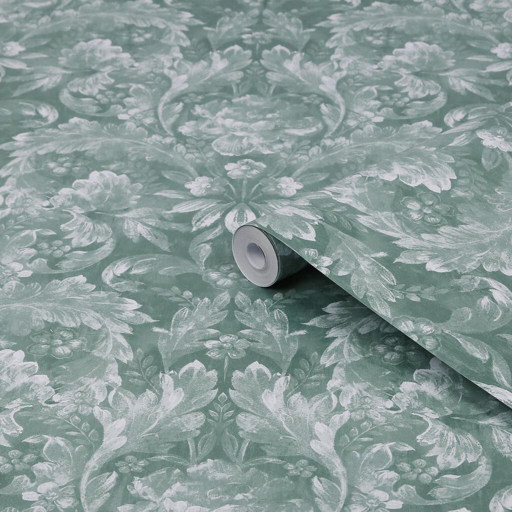 119842 - Apolline Wallpaper - Jade Green - Laura Ashley