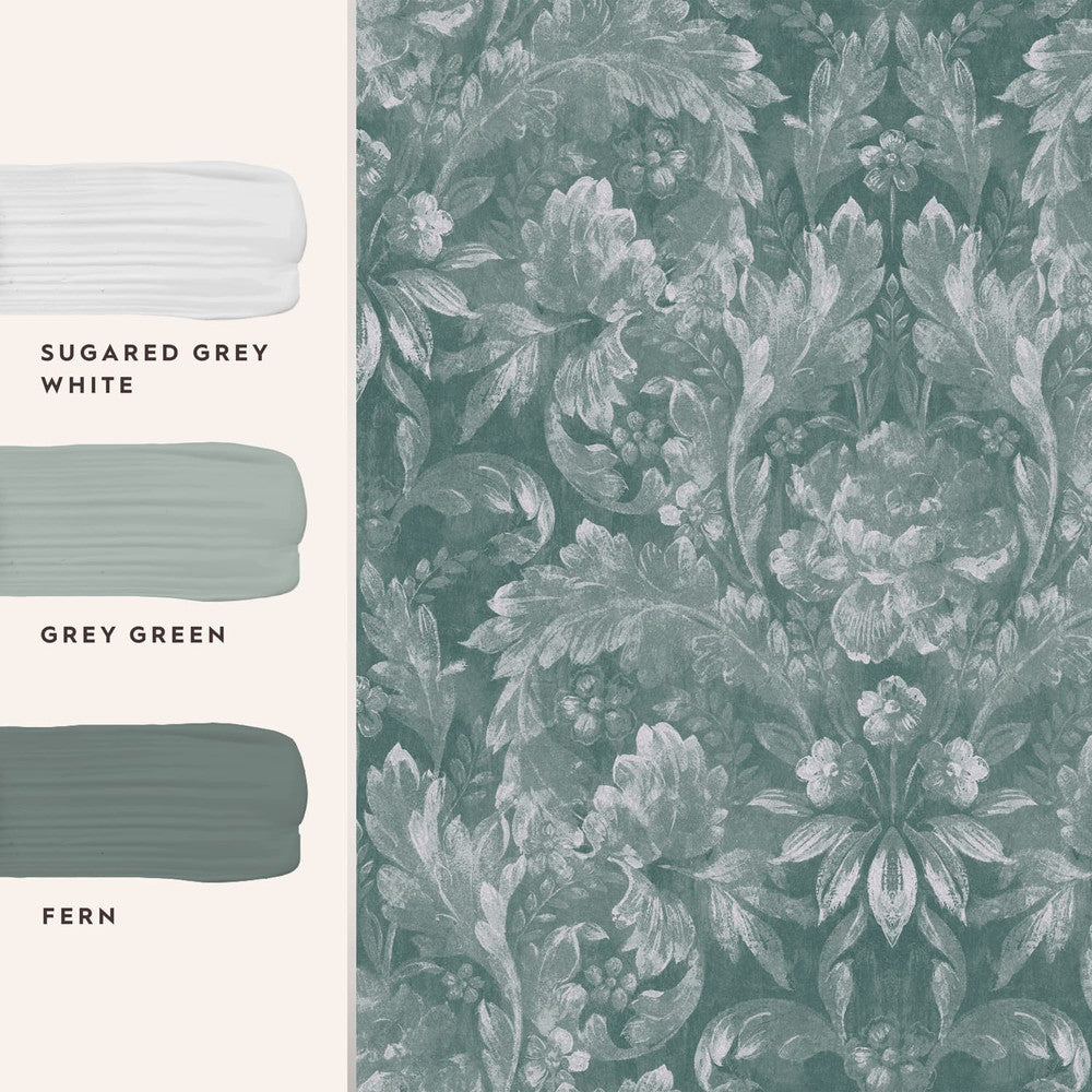 119842 - Apolline Wallpaper - Jade Green - Laura Ashley