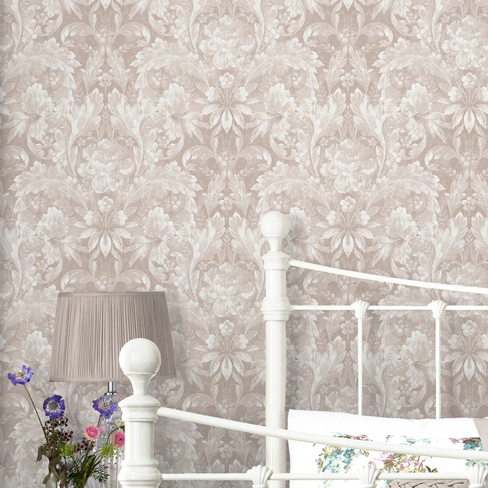 119843 - Apolline Wallpaper - Dove Grey - Laura Ashley