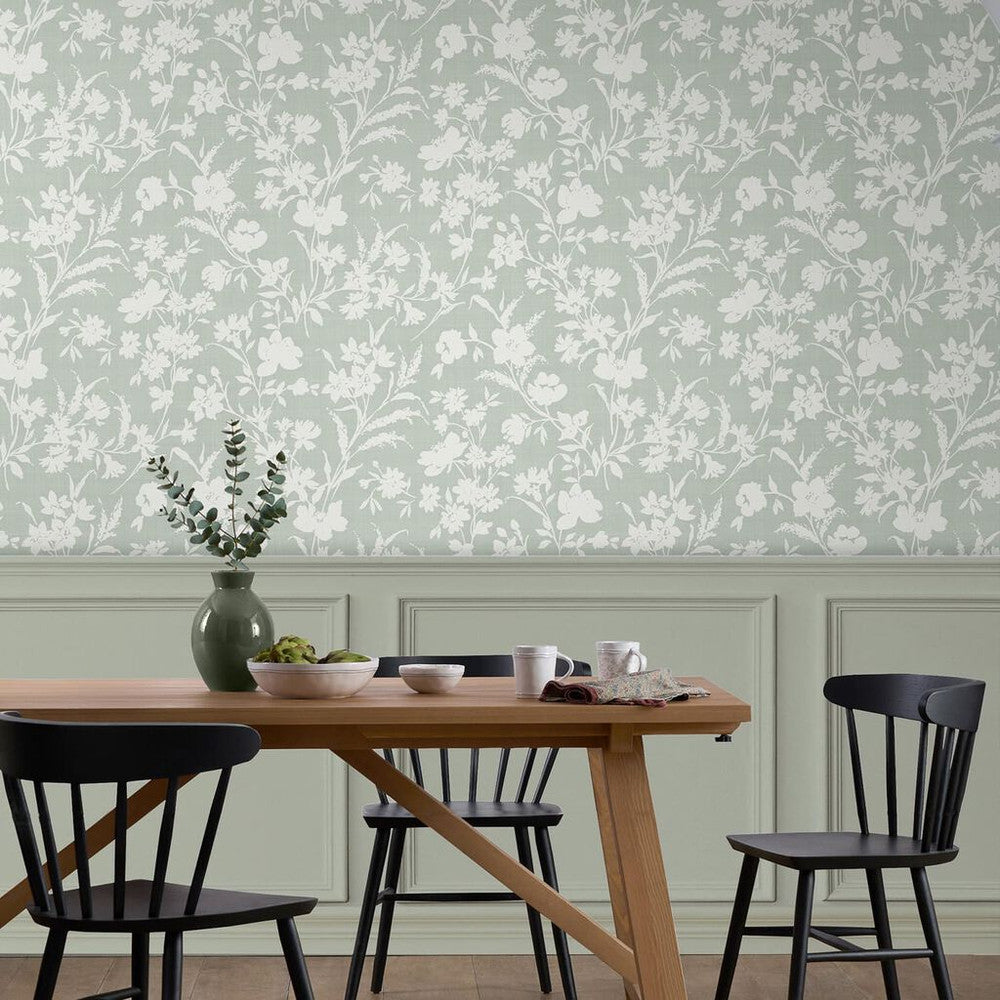 119855 - Rye Wallpaper - Sage Green - Laura Ashley
