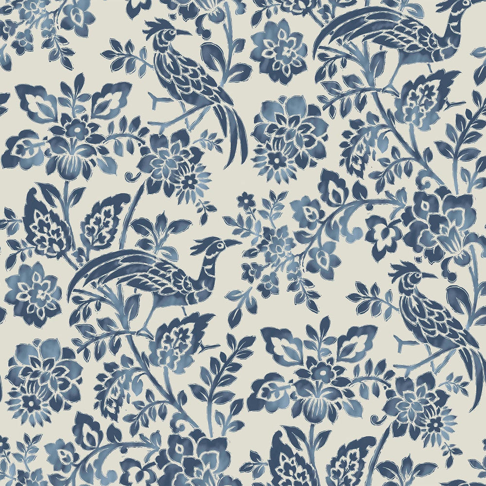 121067 - Adain Palace Wallpaper - Dark Seaspray Blue - Laura Ashley