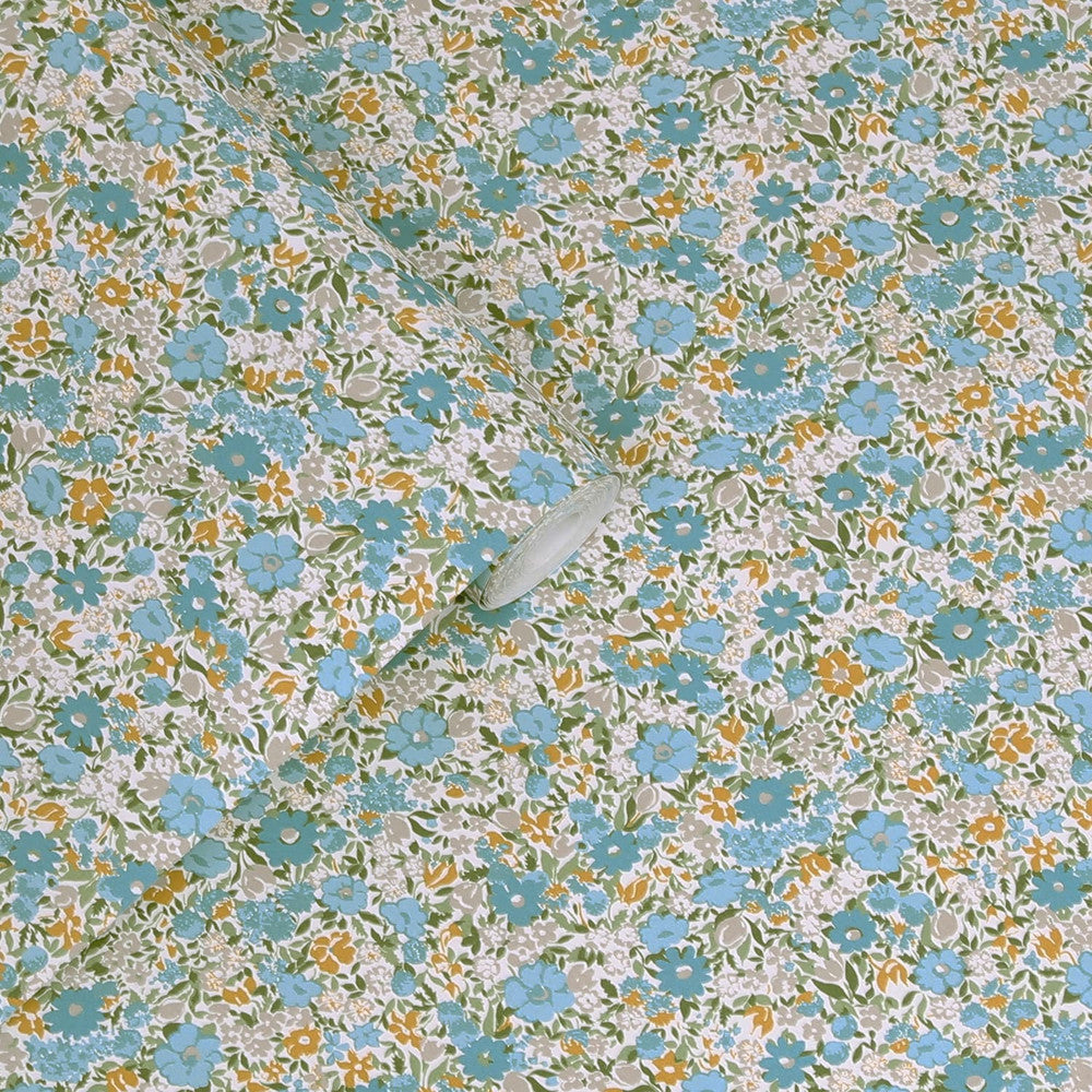 121075 - Loveston Wallpaper - Newport Blue - Laura Ashley