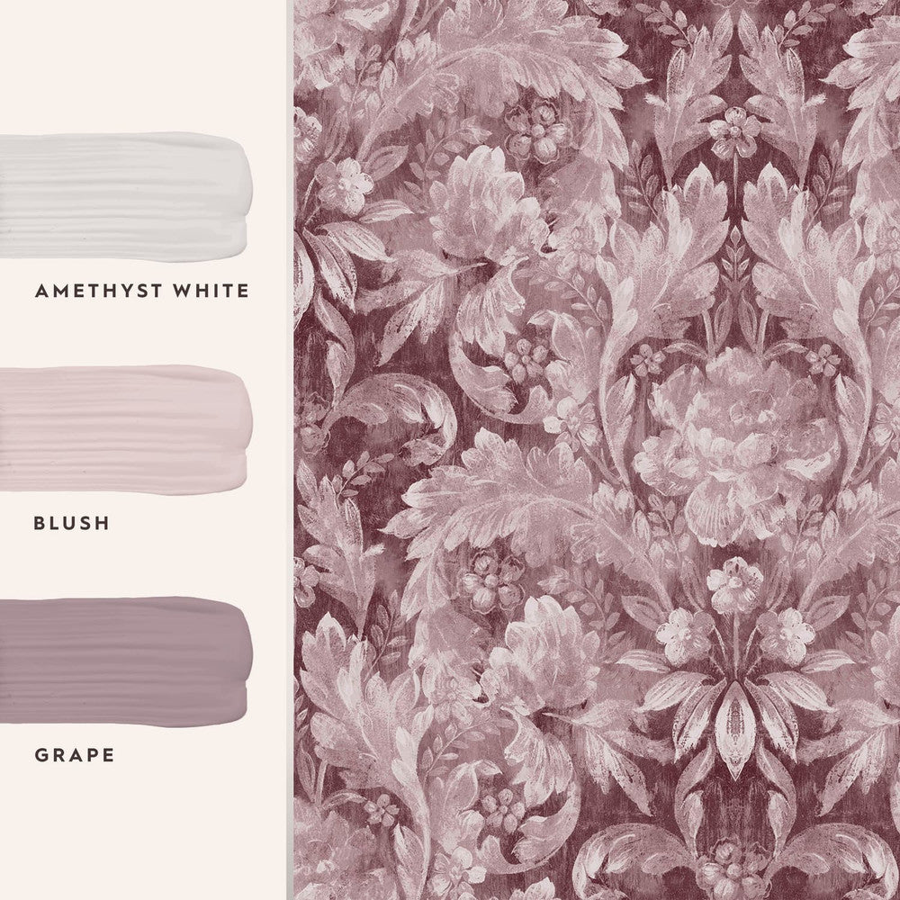 121085 - Apolline Wallpaper - Pale Blackberry - Laura Ashley