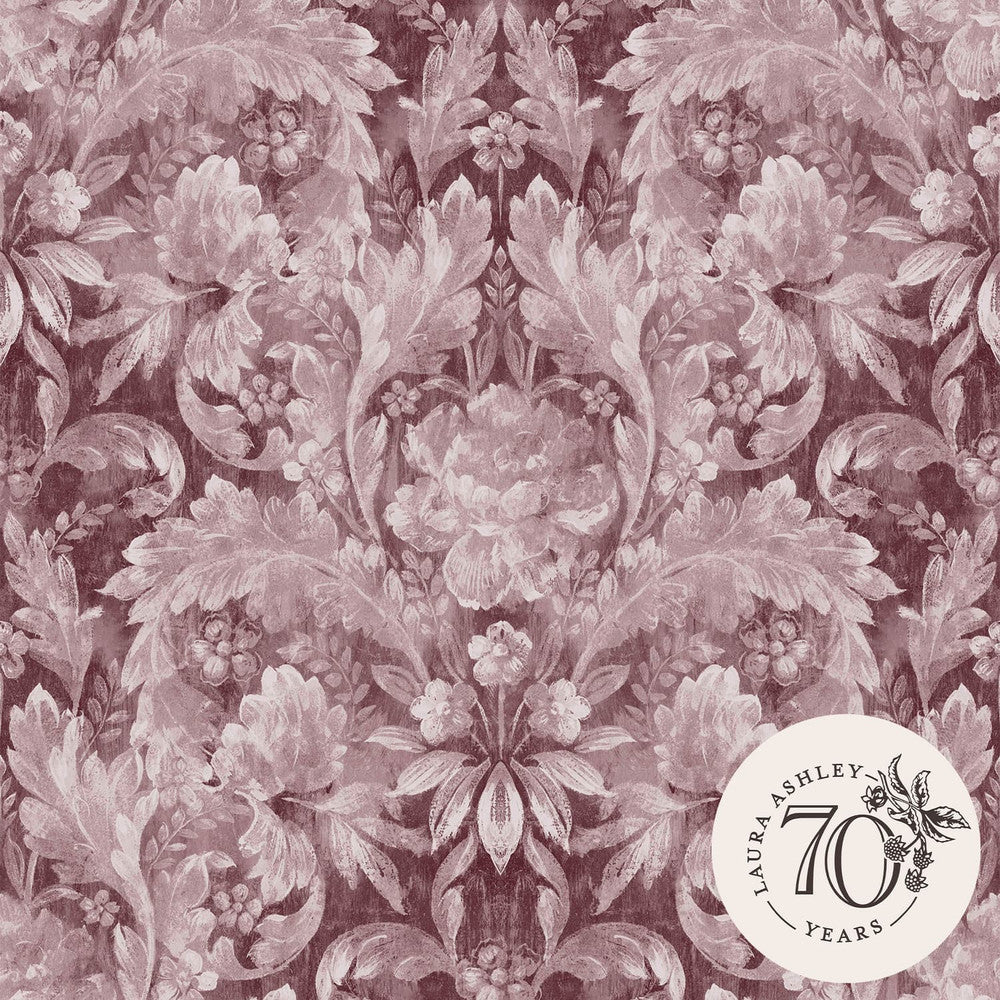 121085 - Apolline Wallpaper - Pale Blackberry - Laura Ashley