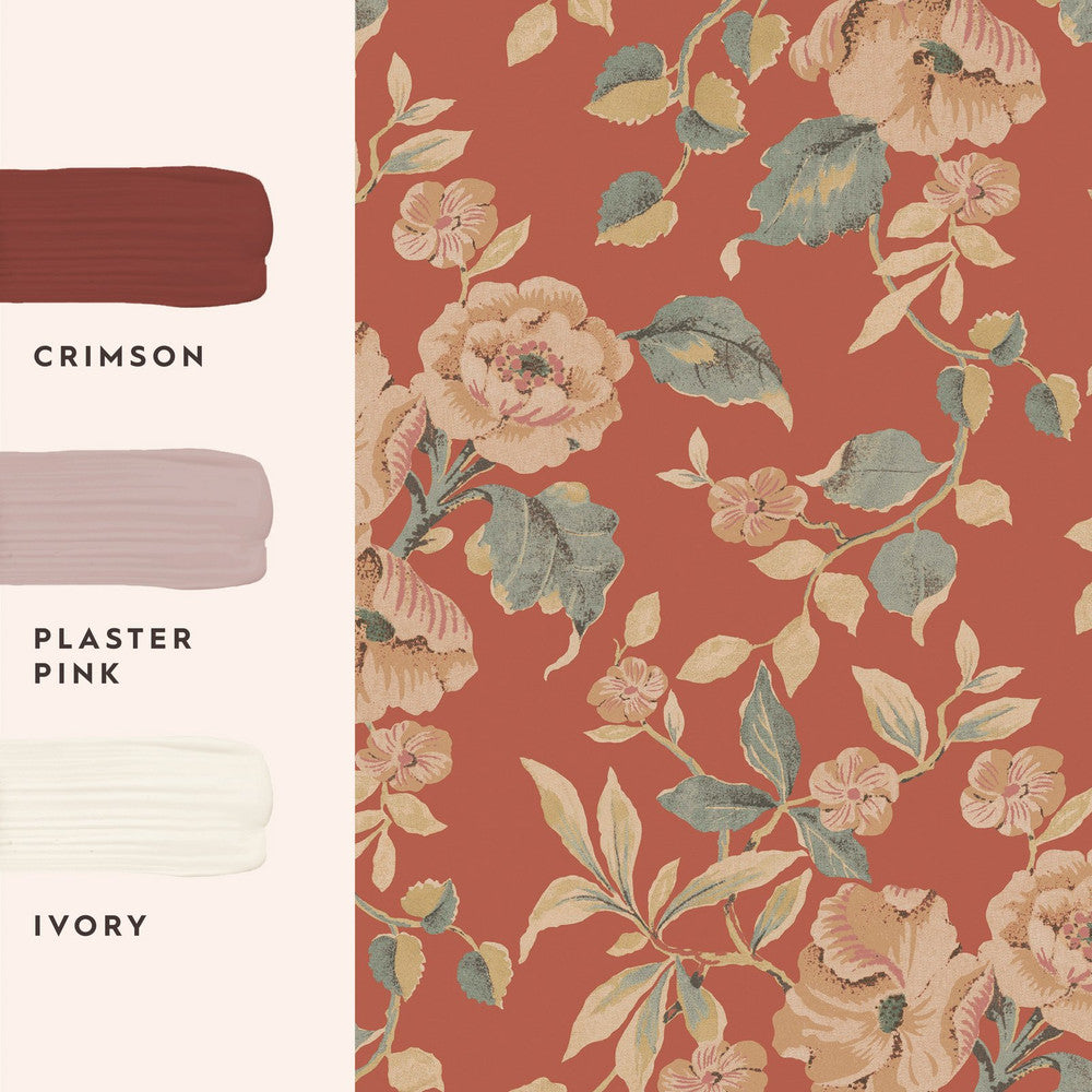 127395 - Alyworth Trail Wallpaper - Terracotta - Laura Ashley