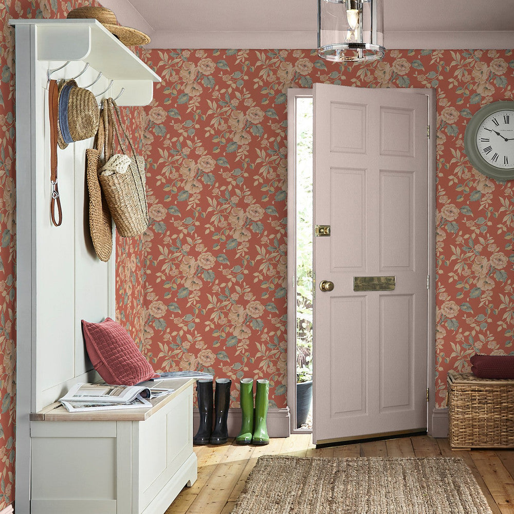 127395 - Alyworth Trail Wallpaper - Terracotta - Laura Ashley