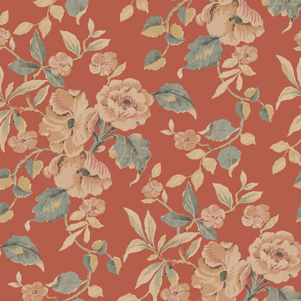 127395 - Alyworth Trail Wallpaper - Terracotta - Laura Ashley