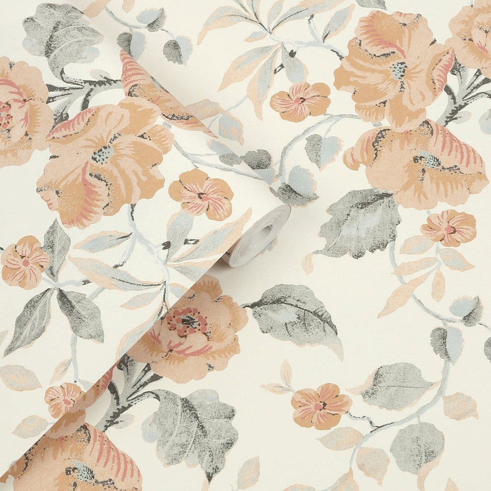 127397 - Alyworth Trail Wallpaper - Apricot - Laura Ashley