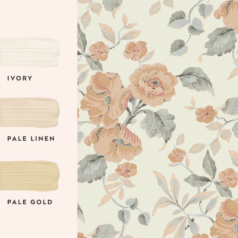 127397 - Alyworth Trail Wallpaper - Apricot - Laura Ashley
