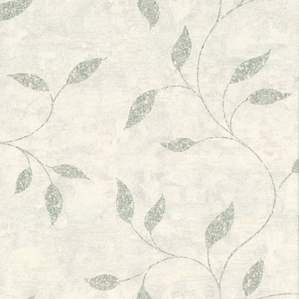 128814 - Ornamental Leaf Wallpaper - Sage - Boutique Luxury