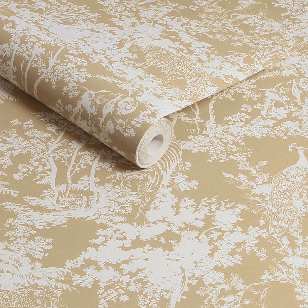 128947 - Animal Forest Wallpaper - Gold - Joules