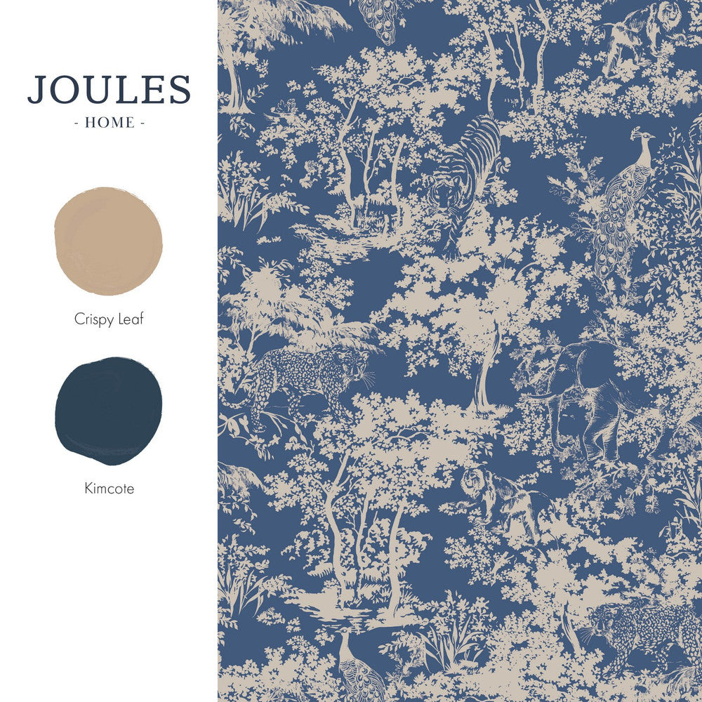 128950 - Animal Forest Wallpaper - Blue - Joules