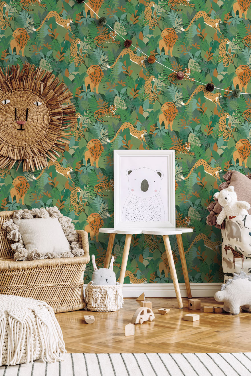 13071 - Animal Kingdom Wallpaper - Green - Holden Decor