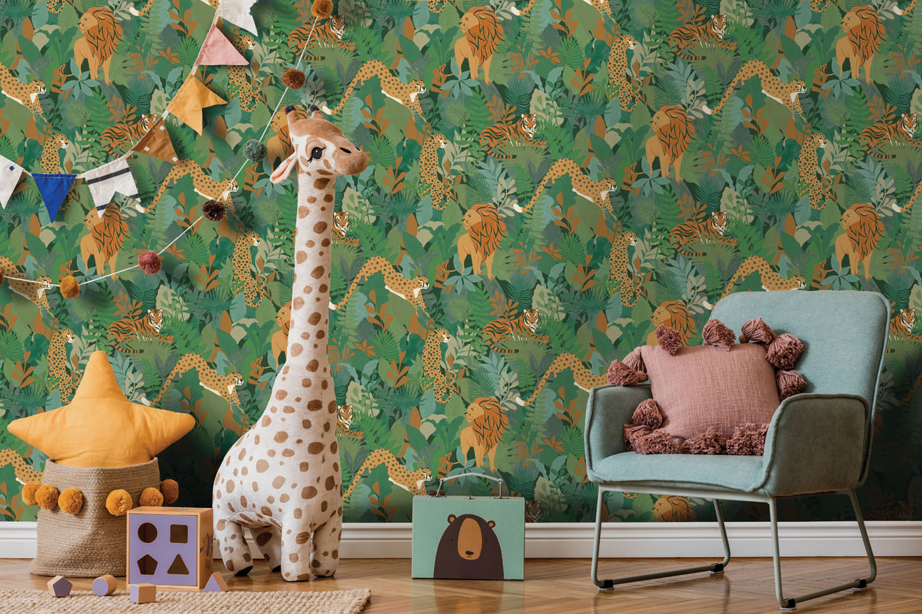 13071 - Animal Kingdom Wallpaper - Green - Holden Decor