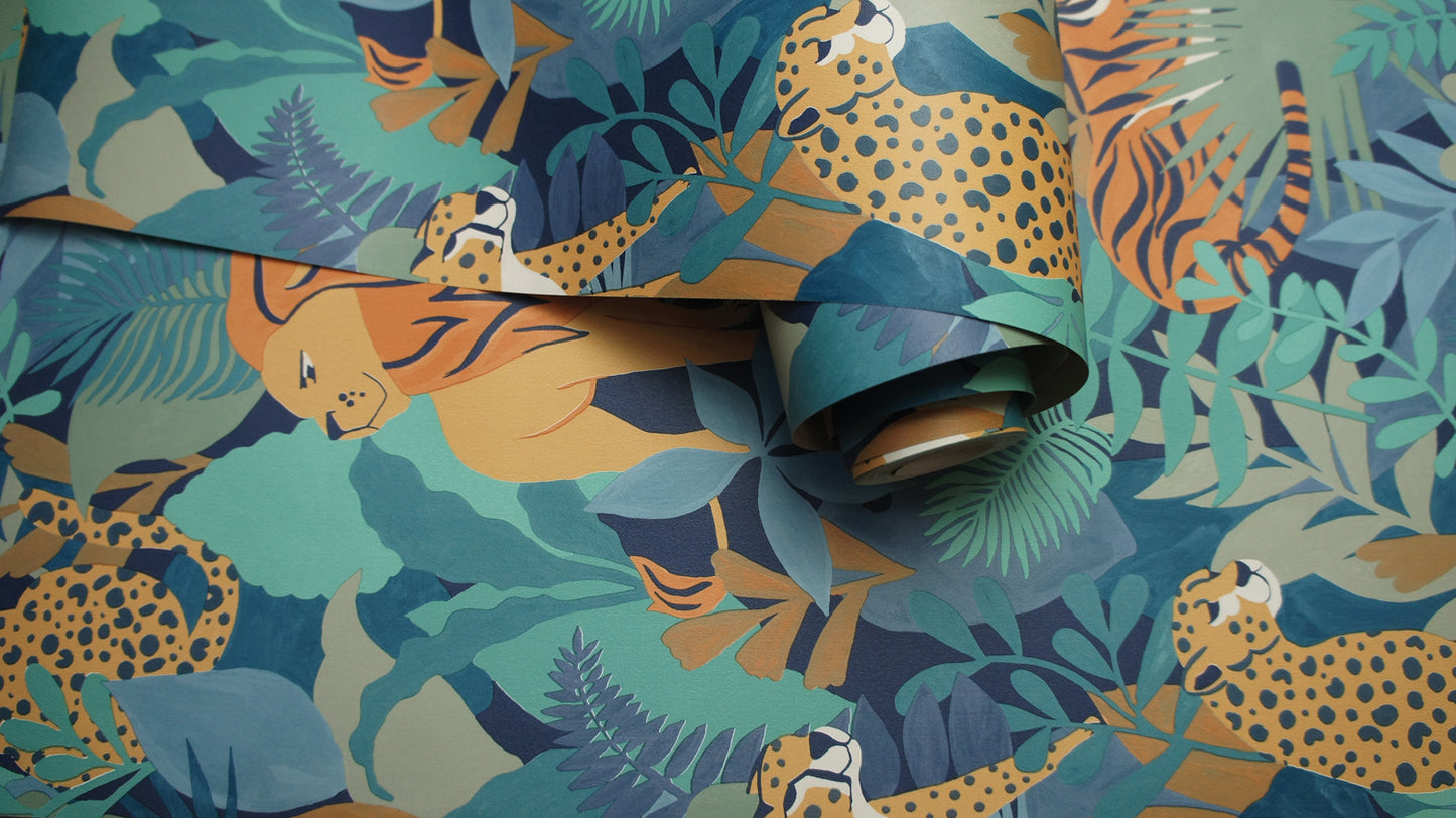 13073 - Animal Kingdom Wallpaper - Blue - Holden Decor