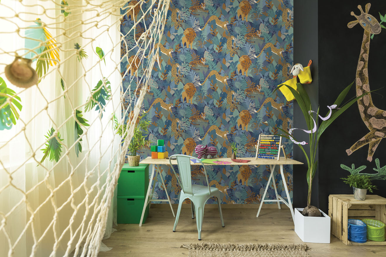 13073 - Animal Kingdom Wallpaper - Blue - Holden Decor