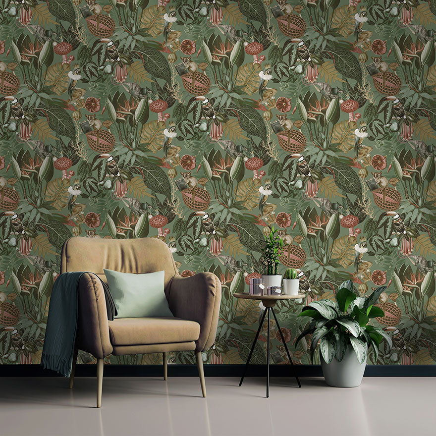 13401 - Wonderland Wallpaper - Sage - Holden Decor