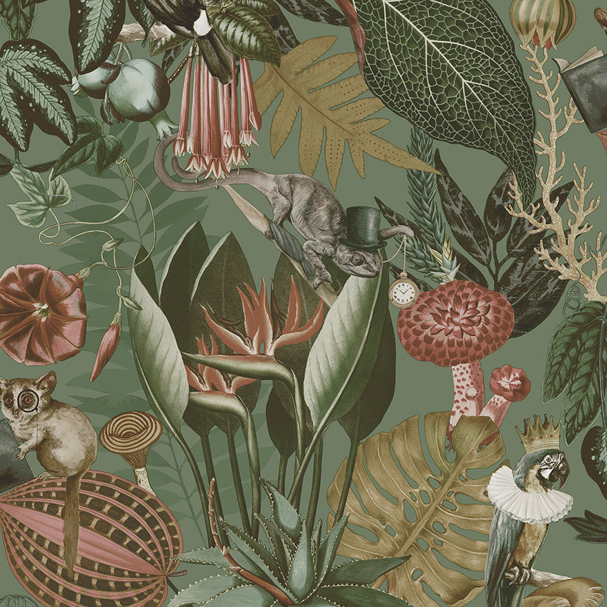 13401 - Wonderland Wallpaper - Sage - Holden Decor