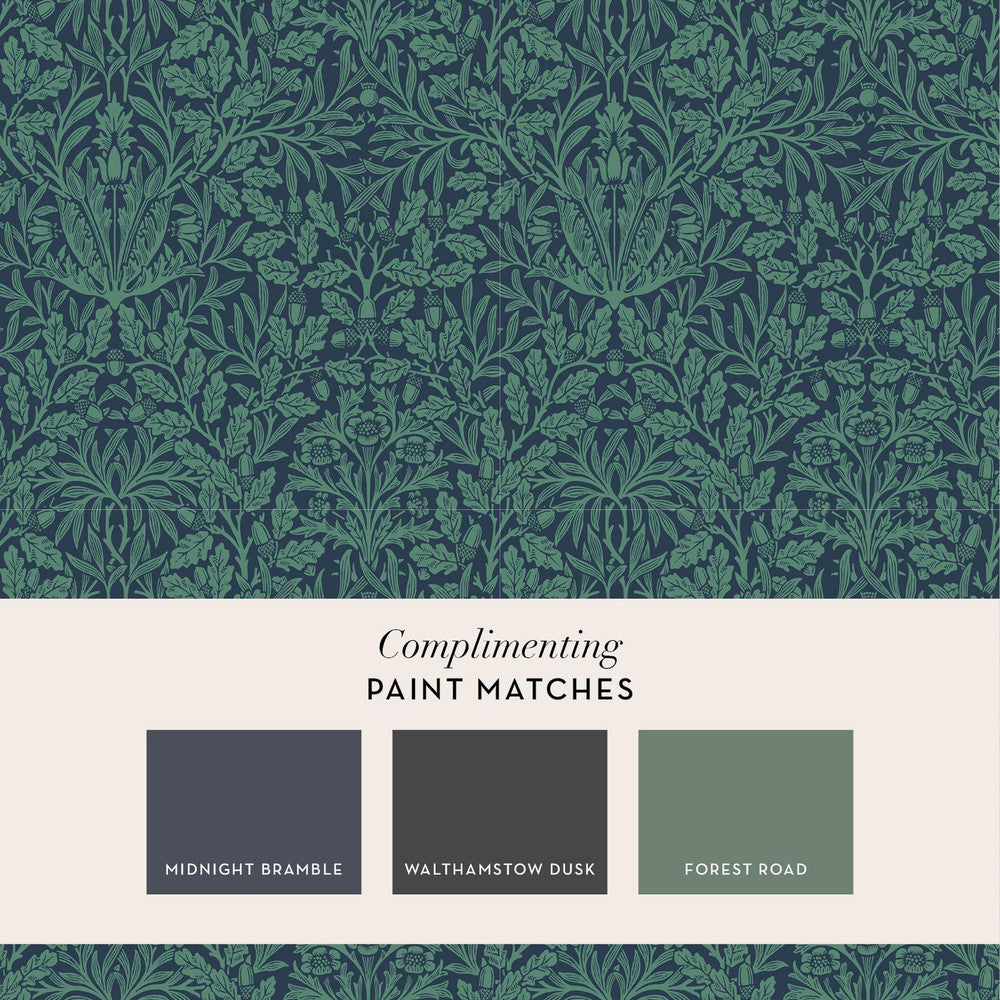 140489 - Acorn Wallpaper - Heritage Blue - William Morris