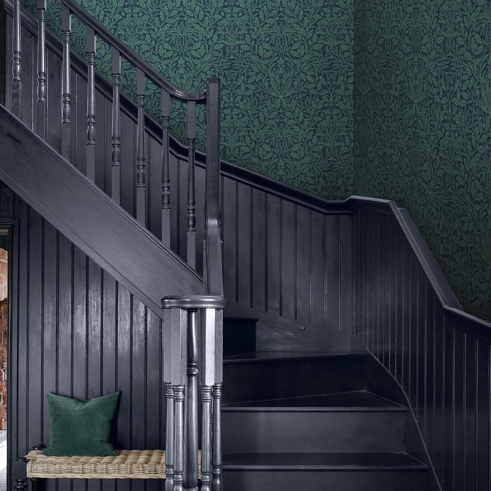 140489 - Acorn Wallpaper - Heritage Blue - William Morris