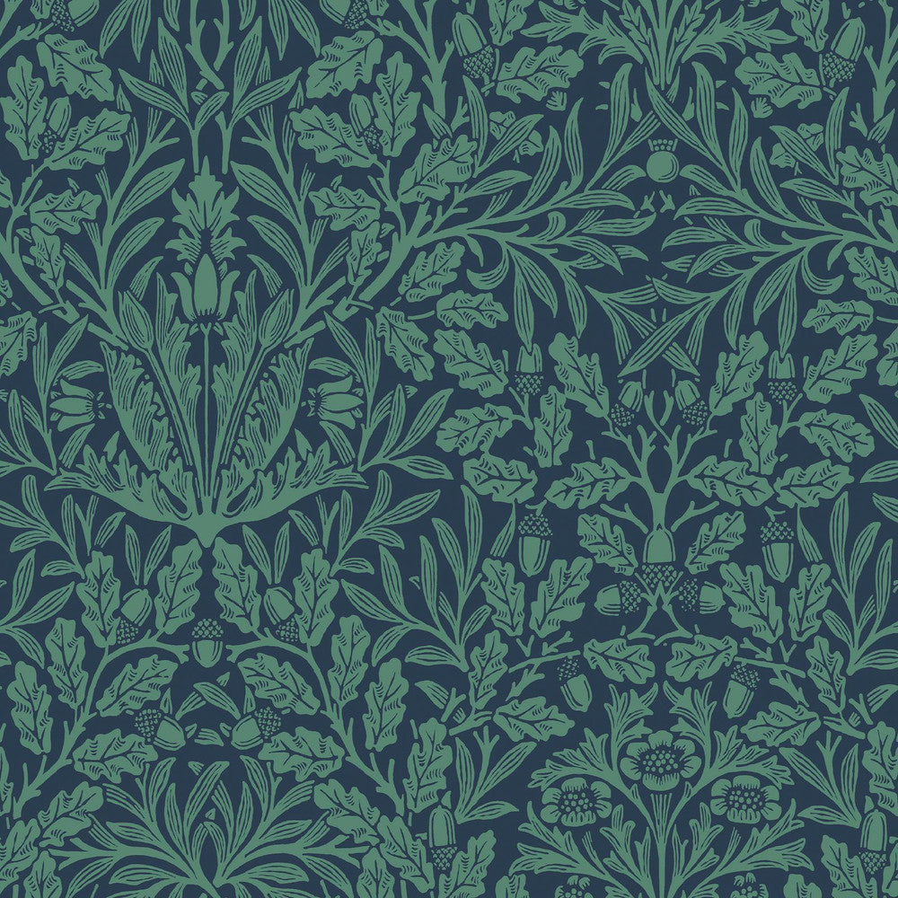 140489 - Acorn Wallpaper - Heritage Blue - William Morris