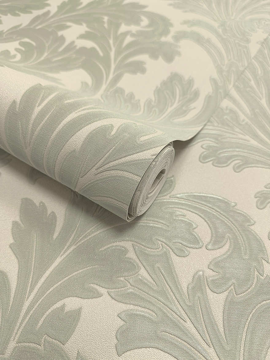 36430 - Acanthus Wallpaper - Sage/Cream - Holden Decor