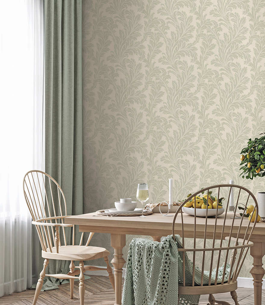 36430 - Acanthus Wallpaper - Sage/Cream - Holden Decor