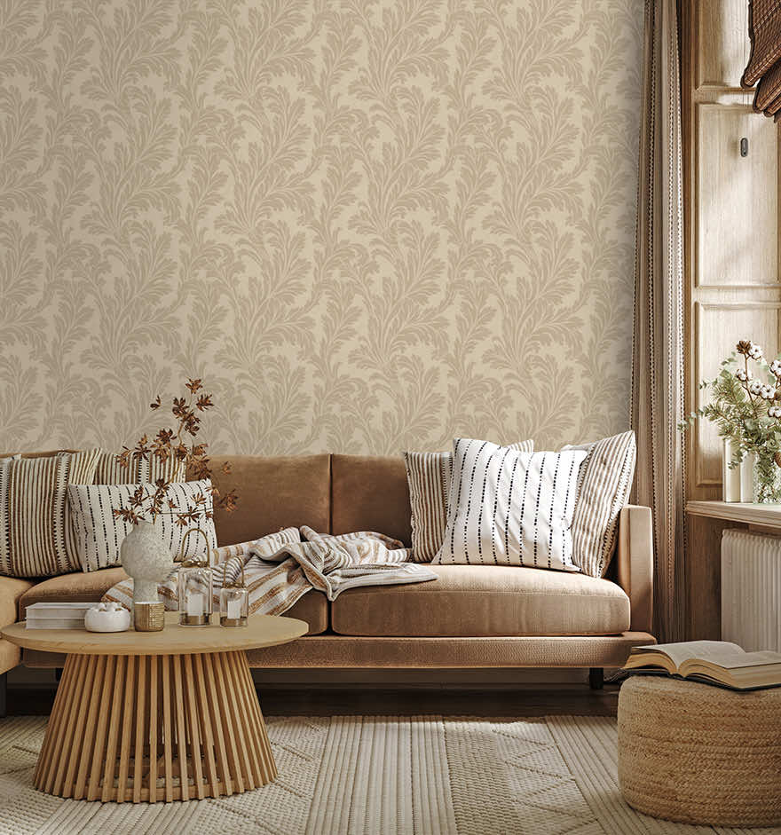 36432 - Acanthus Wallpaper - Taupe - Holden Decor