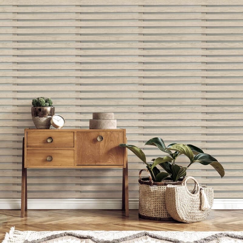 3D Effect Wood Slats Wallpaper - Grey - Fine Décor - FD42997Wallpaper199