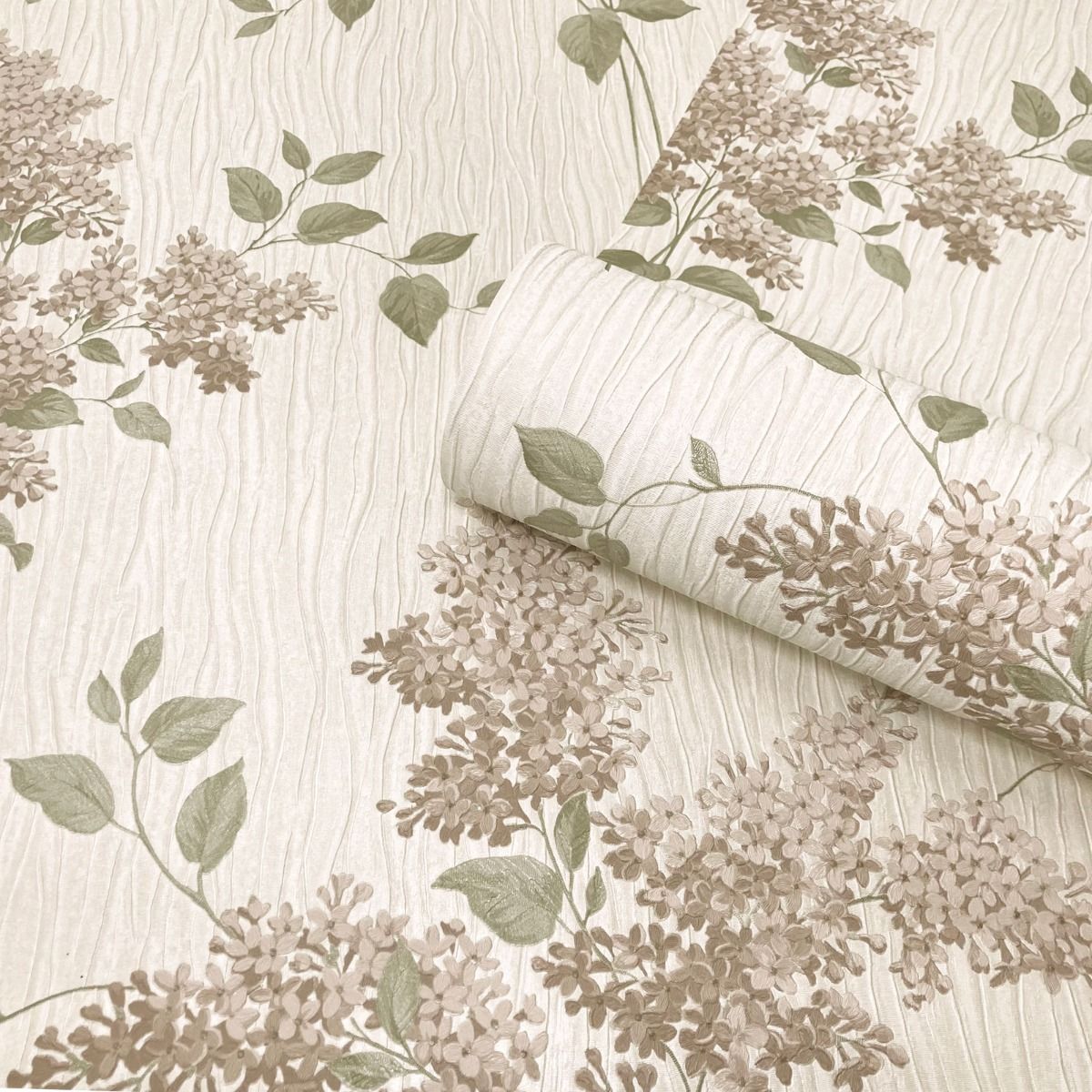 41340 - Tiffany Fiore Textured Vinyl Wallpaper - Sage - Belgravia