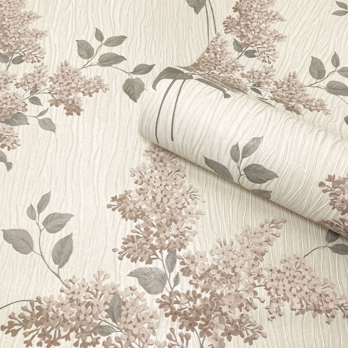 41341 - Tiffany Fiore Textured Vinyl Wallpaper - Charcoal - Belgravia