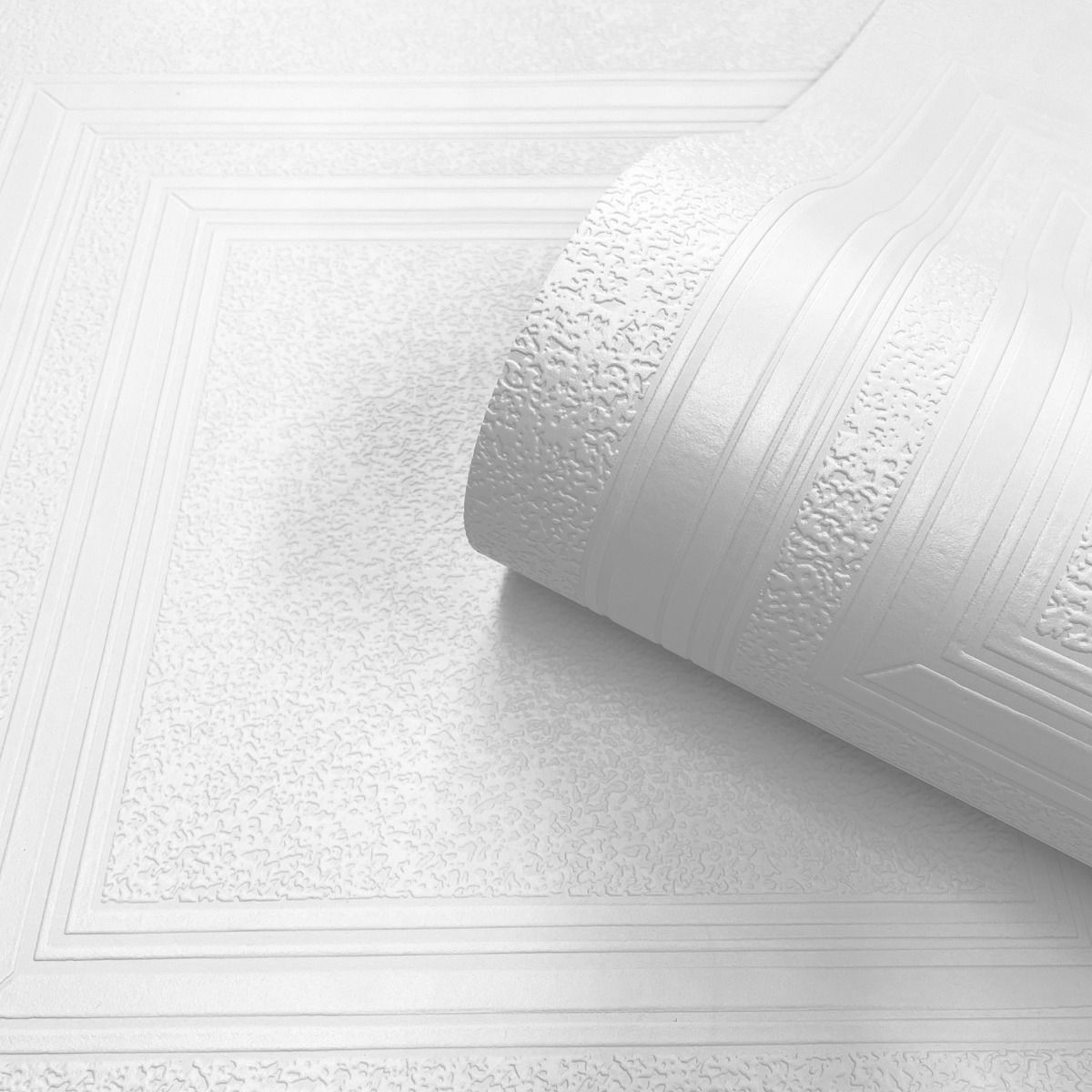 5836 - Blown Vinyl Panel Paintable Textured Wallpaper - White - Belgravia