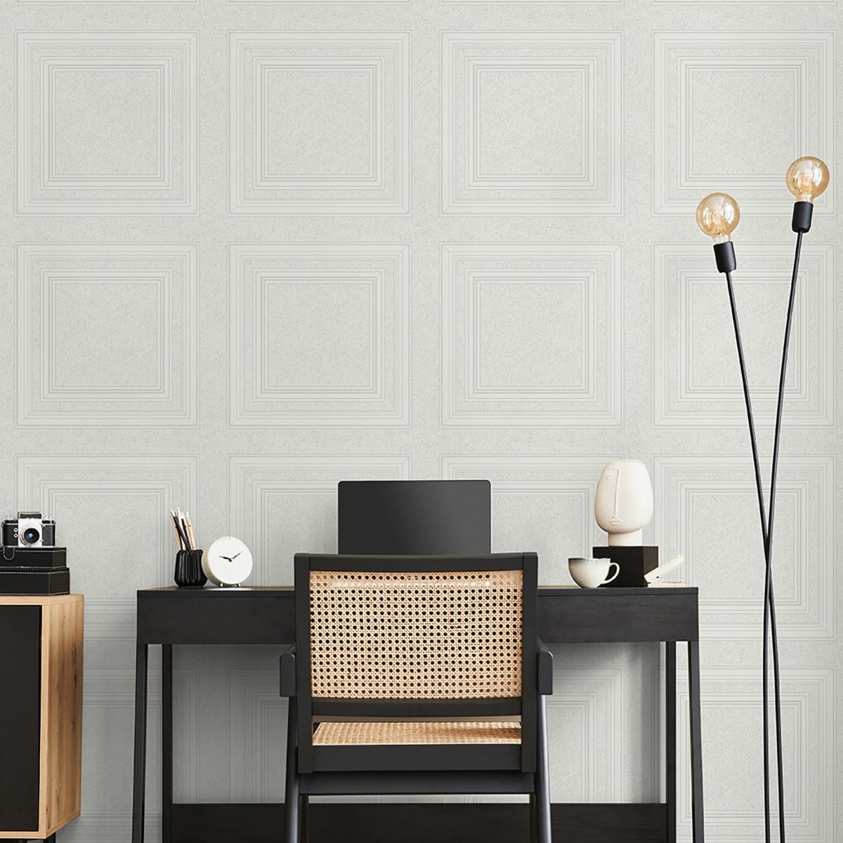 5836 - Blown Vinyl Panel Paintable Textured Wallpaper - White - Belgravia