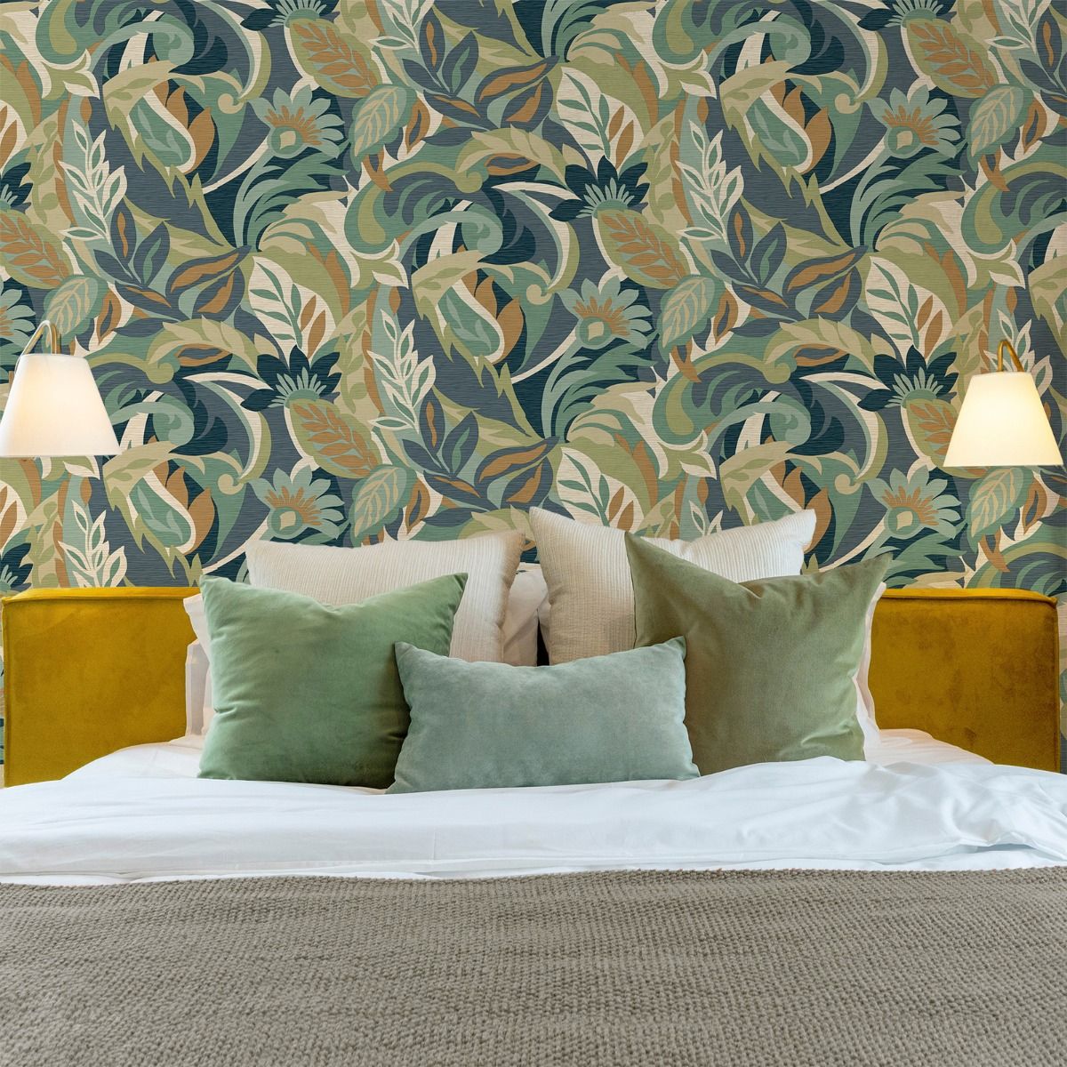 5900 - Casa Leaf Wallpaper - Green - Belgravia
