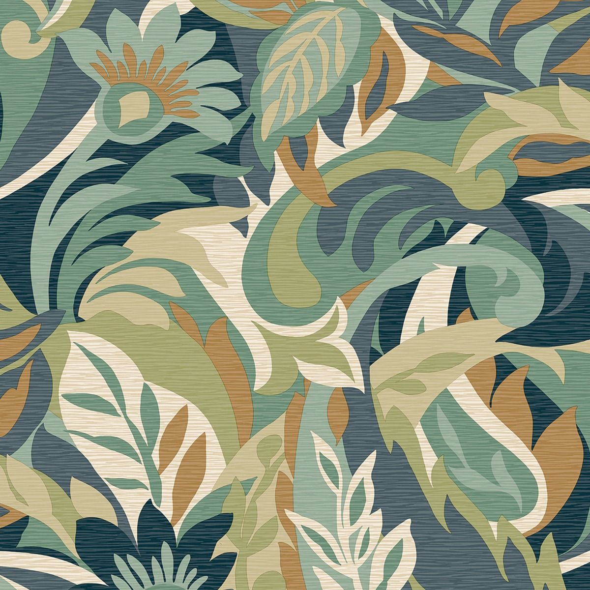 5900 - Casa Leaf Wallpaper - Green - Belgravia