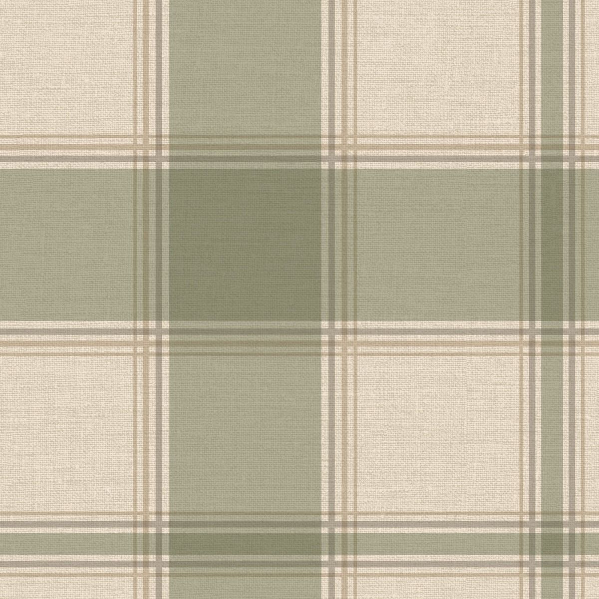 7159 - Carmella Check Textured Vinyl Wallpaper - Green - Belgravia