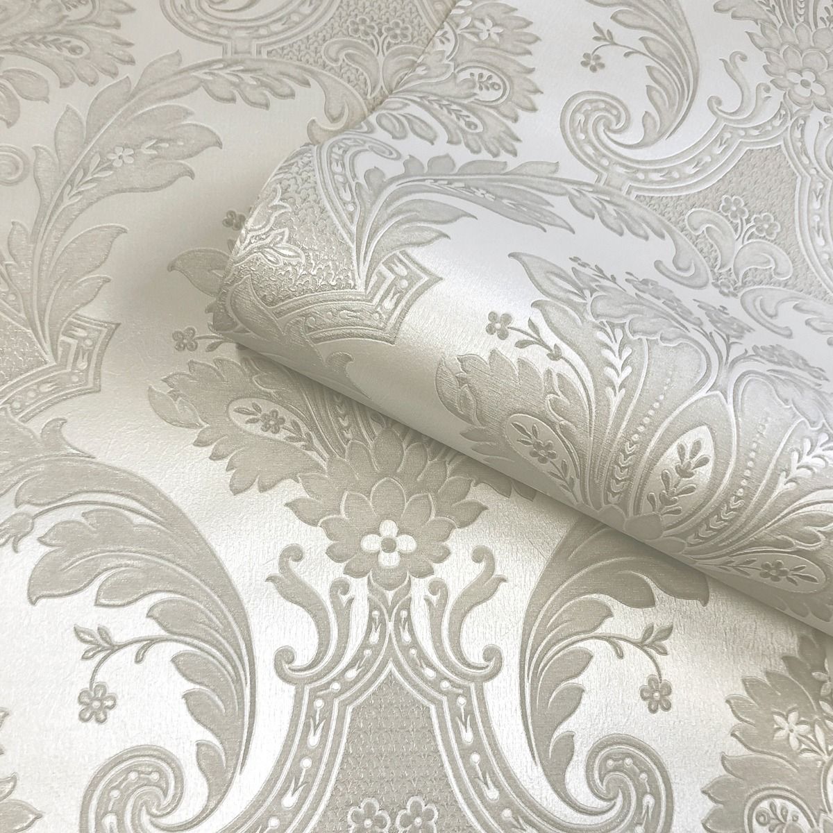 7369 - Amara Damask Wallpaper - Cream - Belgravia