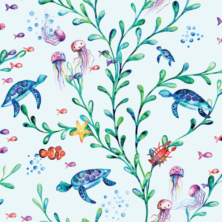 90941 - Under the Sea Wallpaper - Light Teal - Holden Decor