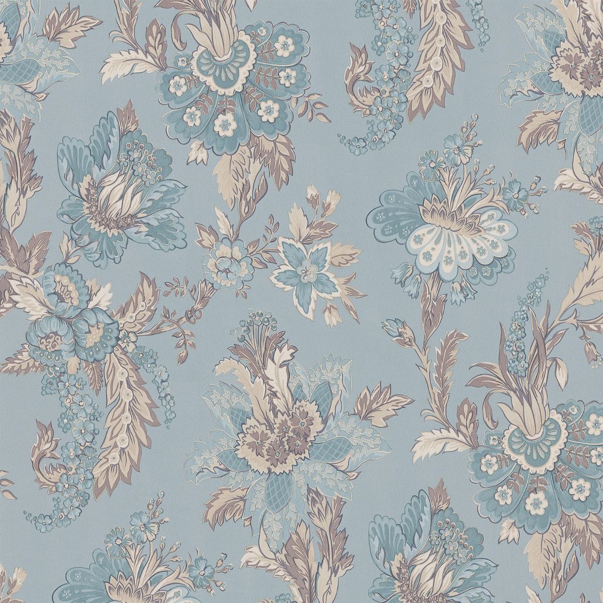 Abode Edward Floral Damask Wallpaper - Duck Egg - Erismann