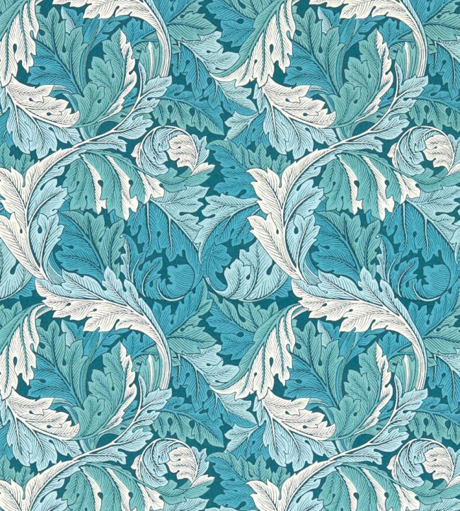 Acanthus Wallpaper - Teal - W0175/04 - Clarke & Clarke