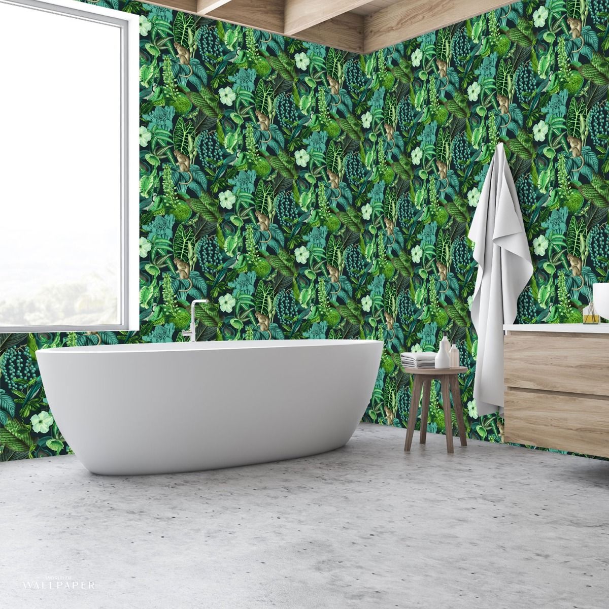 Amazon Wallpaper - Black / Blue - GranDeco