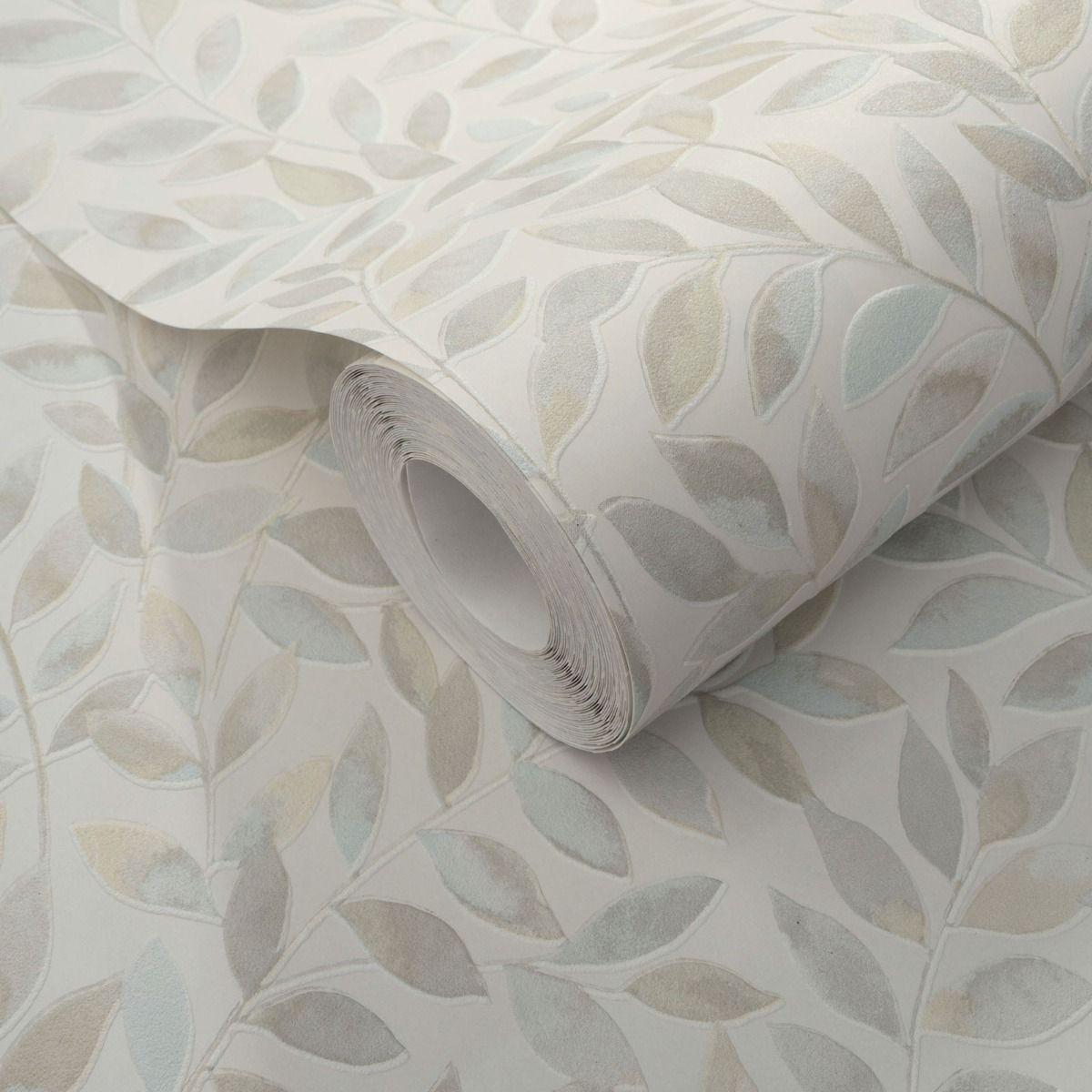 Ameroso Leaf Blown Vinyl Wallpaper - Blue / Natural - Erismann