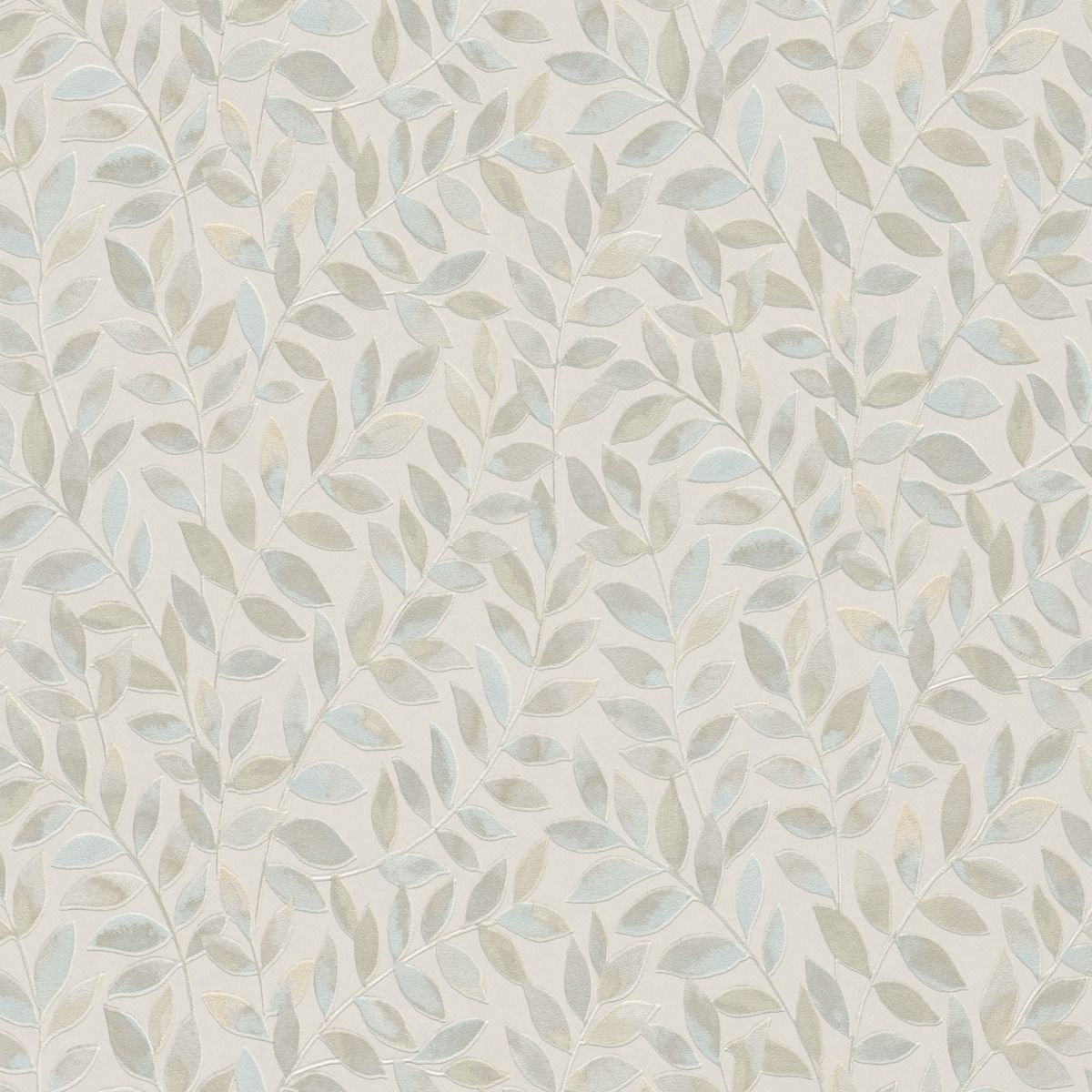 Ameroso Leaf Blown Vinyl Wallpaper - Blue / Natural - Erismann