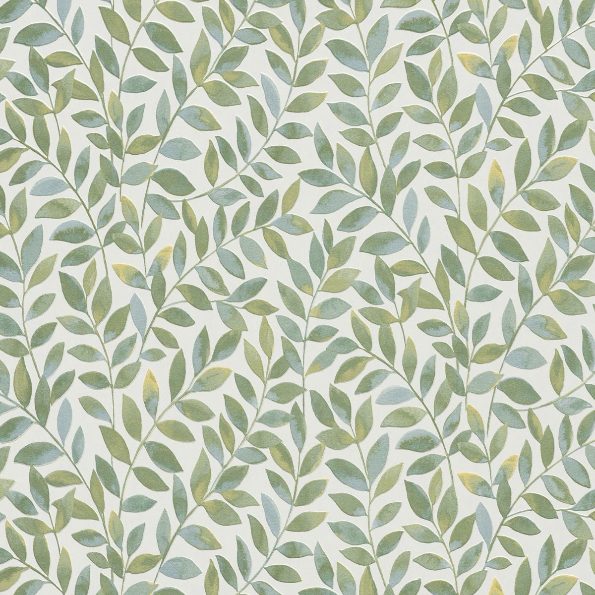 Ameroso Leaf Blown Vinyl Wallpaper - Green - Erismann