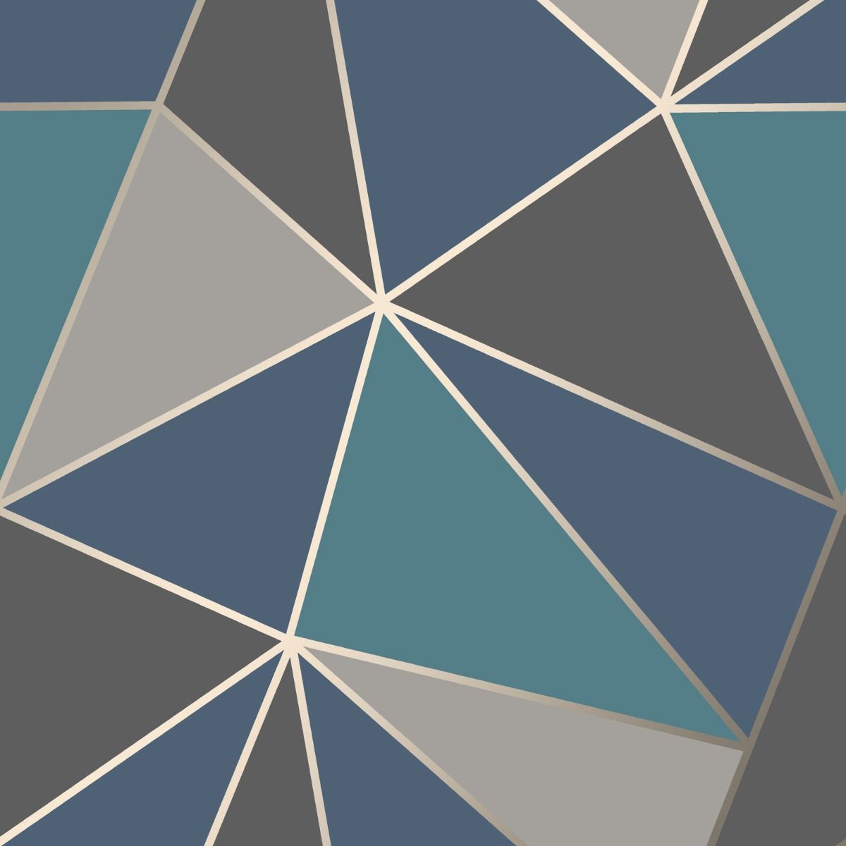 Apex Geometric Wallpaper - Aqua & Navy Blue - Fine Decor